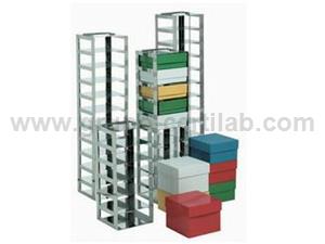 RACK EM AÇO INOXIDÁVEL PARA 13 CAIXAS DE 50mm (1/2 TAMANHO)